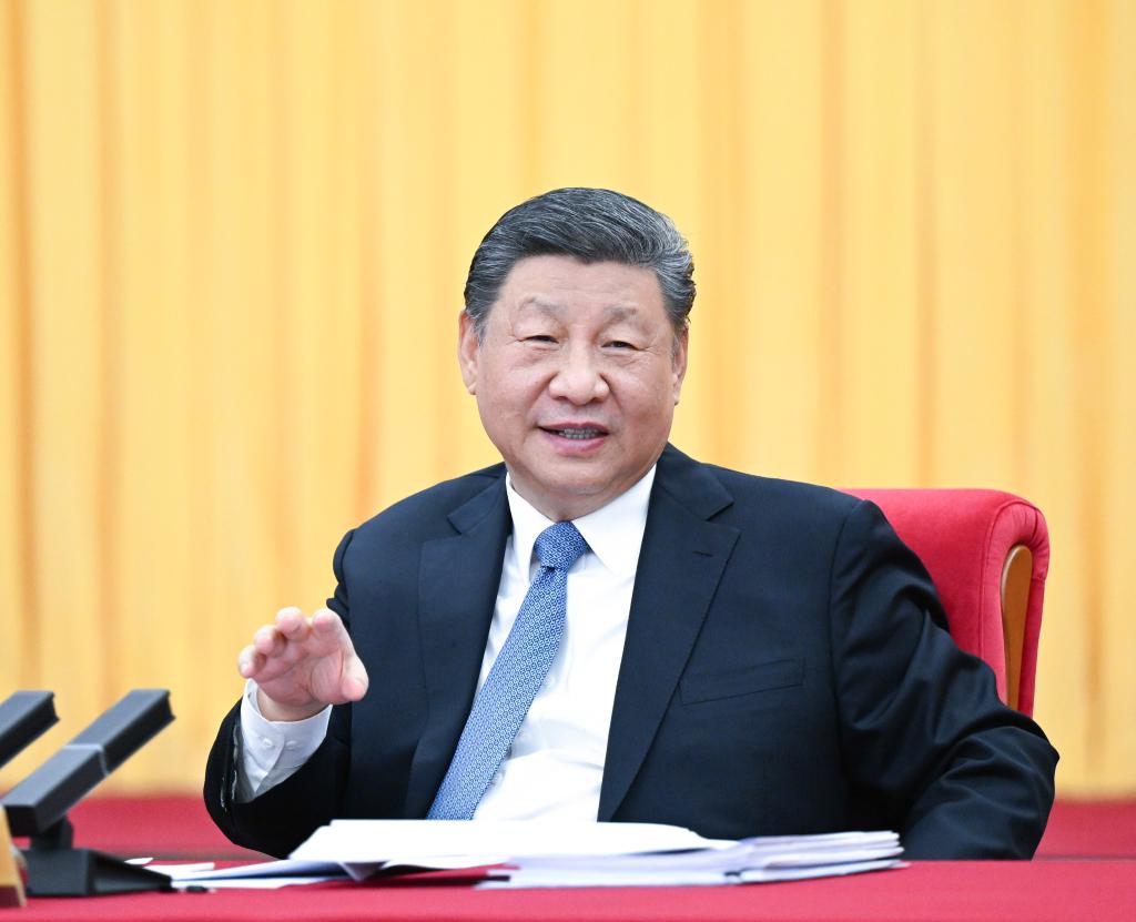 Chinese President Xi Jinping, also general secretary of the Communist Party of China Central Committee and chairman of the Central Military Commission, visits national political advisors from the China Democratic League, the China Association for Promoting Democracy, and the sector of education, who are attending the third session of the 14th National Committee of the Chinese People's Political Consultative Conference (CPPCC), in Beijing, capital of China, March 6, 2025. Xi attended their joint group meeting, and heard their comments and suggestions. (Photo: Xinhua)