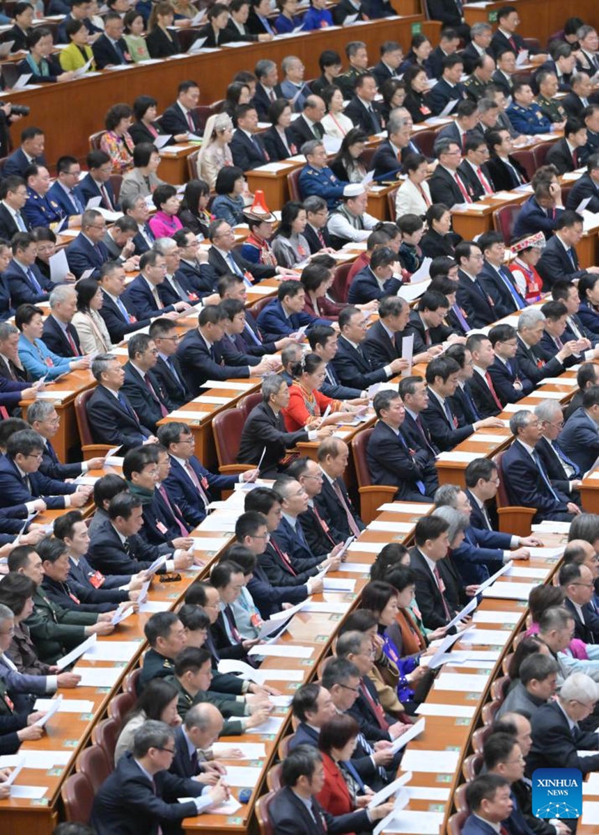 The closing meeting of the third session of the 14th National Committee of the Chinese People's Political Consultative Conference (CPPCC) is held at the Great Hall of the People in Beijing, capital of China, March 10, 2025. Photo: Xinhua